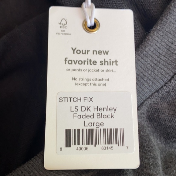 Marine Layer Double Knit Henley-Faded Black - Picture 6 of 8